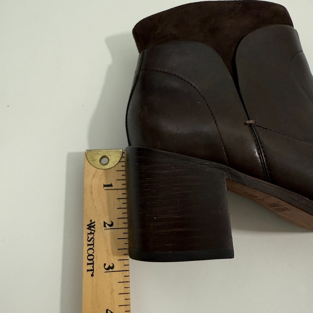 Johnston & Murphy Brown Leather Zip Up Ankle Bootie 2.75" Block Heel Sz 8M - Picture 16 of 16